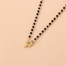 Fashion Crystal Bead Black Jewelry Collar Necklace Choker Chain Buckle Flower