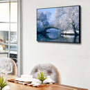 Hand Painted DIY Snow by Lake Oil Canvas Paint By Numbers Drawing Kit Craft