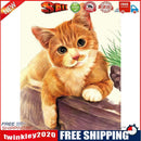 Handmade DIY Full Round Drill Diamond Painting 5D Yellow Cat Kit Poster