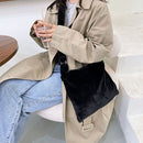 Fashion Plush Cherry Print Shoulder Bag Women Winter Ladies Large Crossbody Bags