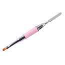 Double-Ended Nail Pen Poly Nail Gel Brush Stainless Steel (Light Pink) Newly