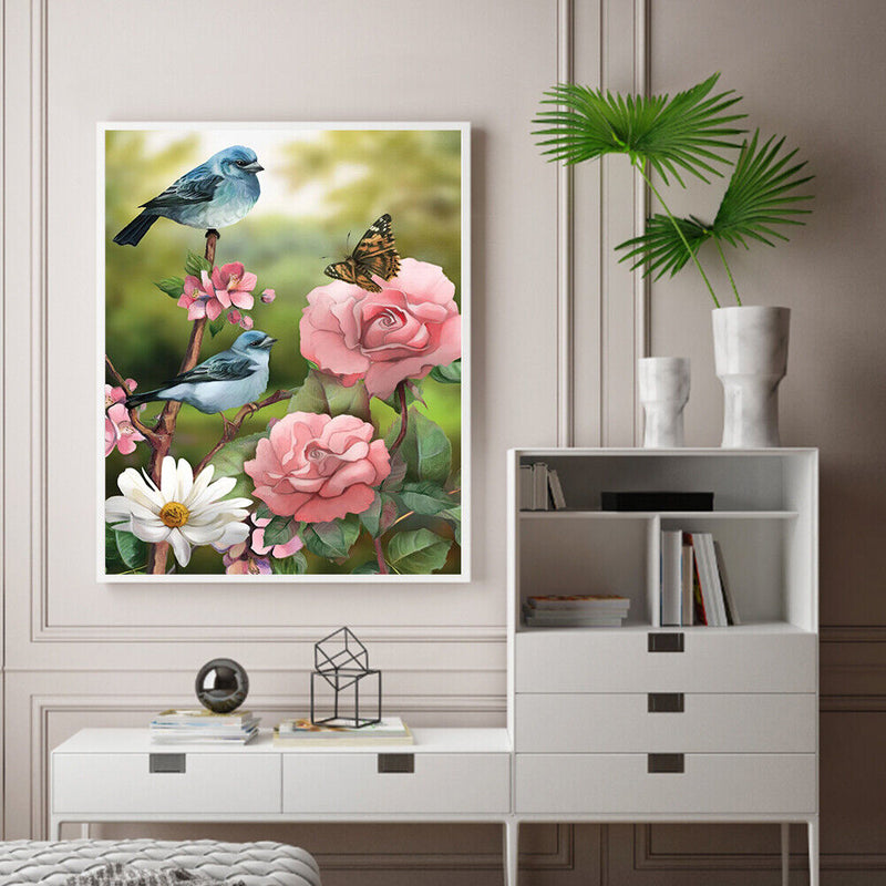 #A Bird on Branch Oil Paint By Numbers Kit DIY Frameless Drawing Picture for A