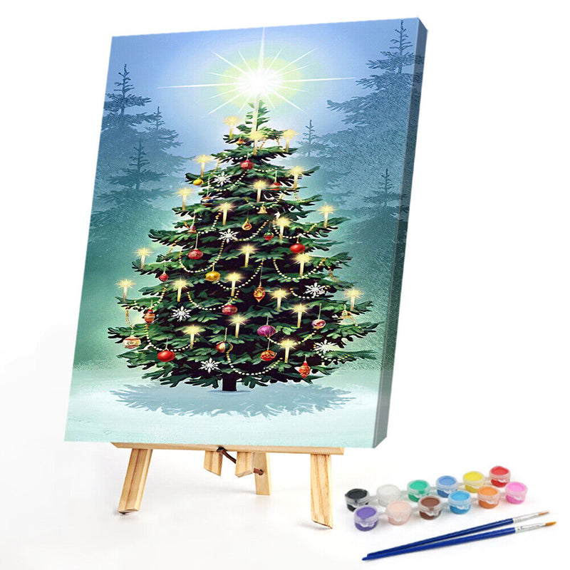 Christmas Frameless Picture Oil Paint By Numbers Hand Painted Picture for Hom