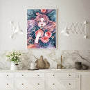 Cross Stitch Kits 11CT Stamped DIY Flowers Girl Full Embroider Mosaic Needlework