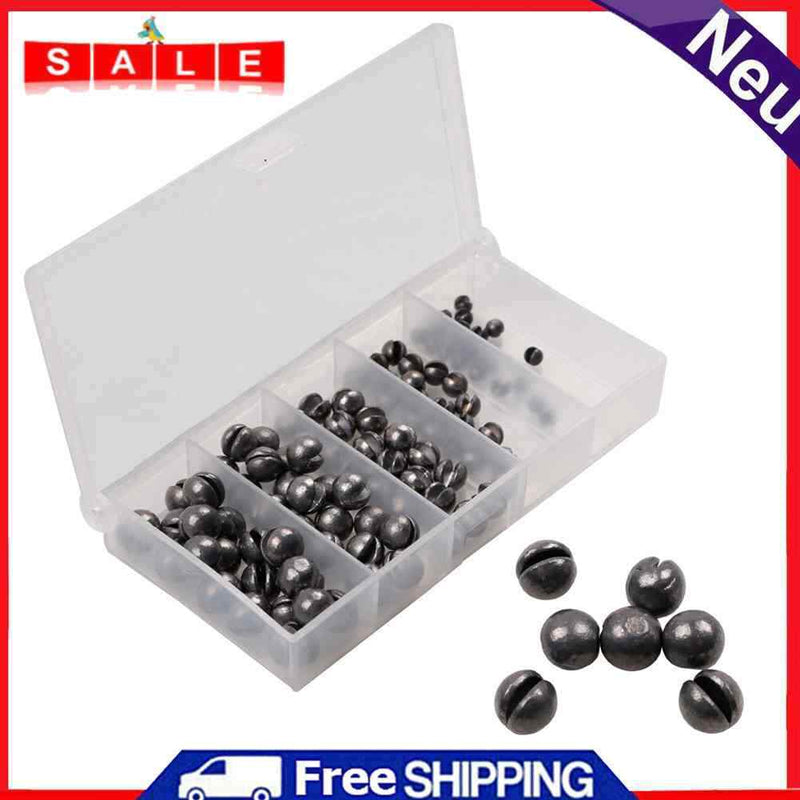 100pcs/box Open Bite Lead Fishing Clip Biting Round Plumb Bob Fish Tackle Gear