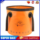 10L Folding Bucket Outdoor Camping Fishing Car Washer Carrier Bags (Orange)