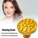 Silicone Scalp Head Body Massager Comb Round Hair Washing Brushes (Yellow) Newly
