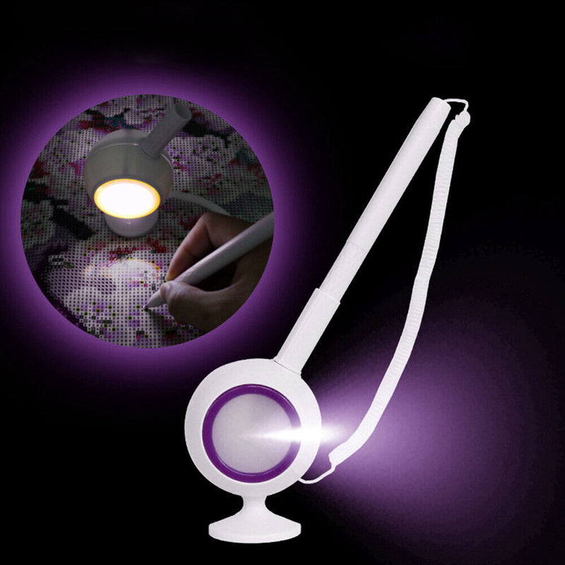 Diamond Painting Drawing LED Light Point Drill Pen for DIY Craft (Purple) Newly