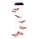 LED Solar Wind Chime Butterfly Light Color Changing IP65 Hanging Lamp (B) Newly