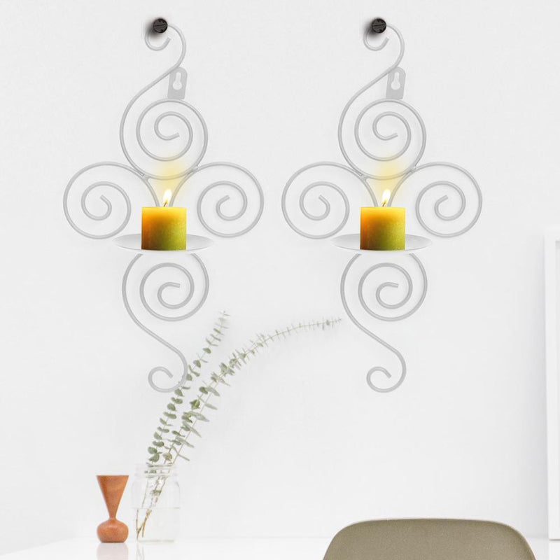 Simple Geometric Candle Holders 2pcs Metal Candlestick Creative Home Decor Craft
