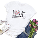Independence Day Print Love Letter Tea T-Shirt (White M)