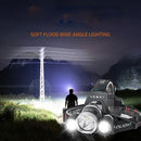 Three Headlights Hunting Fishing Headlamp USB Rechargeable Camping Head Torch