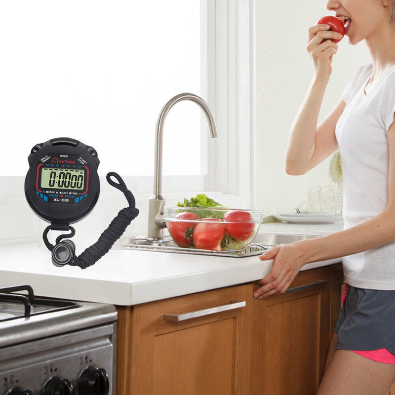 Digital Running Stopwatch Sports Timer Kitchen Cooking Timing Counter up