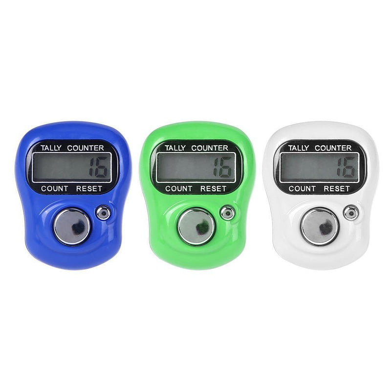 Stitch Marker Row Finger Ring Counter LCD Electronic Tally Counter (White)