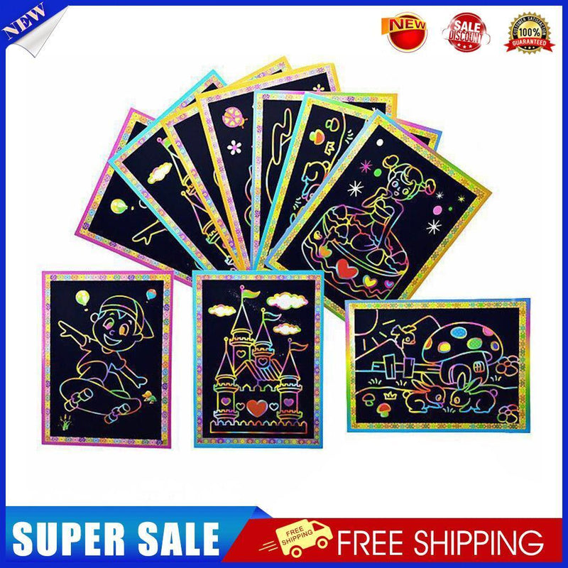 Kids Handmade Scratch Paper Colorful Drawing Scraping Painting Toys Random