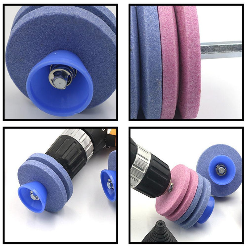 5pcs Lawn Mower Sharpener Whetstone Lawnmower Sharpener Cut Grass (Pink)