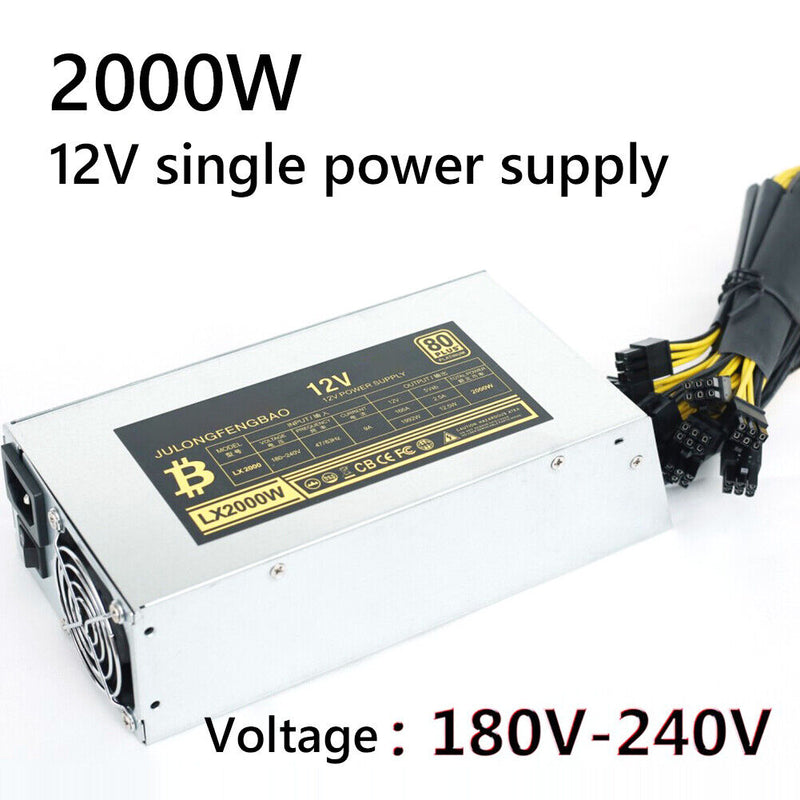2000W Desktop Power Supply High Efficiency for BTC Bitcoin ETH Ethereum Mining