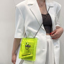 Fashion Women Solid Color Small Crossbody Bag Casual Chain Transparent Handbag