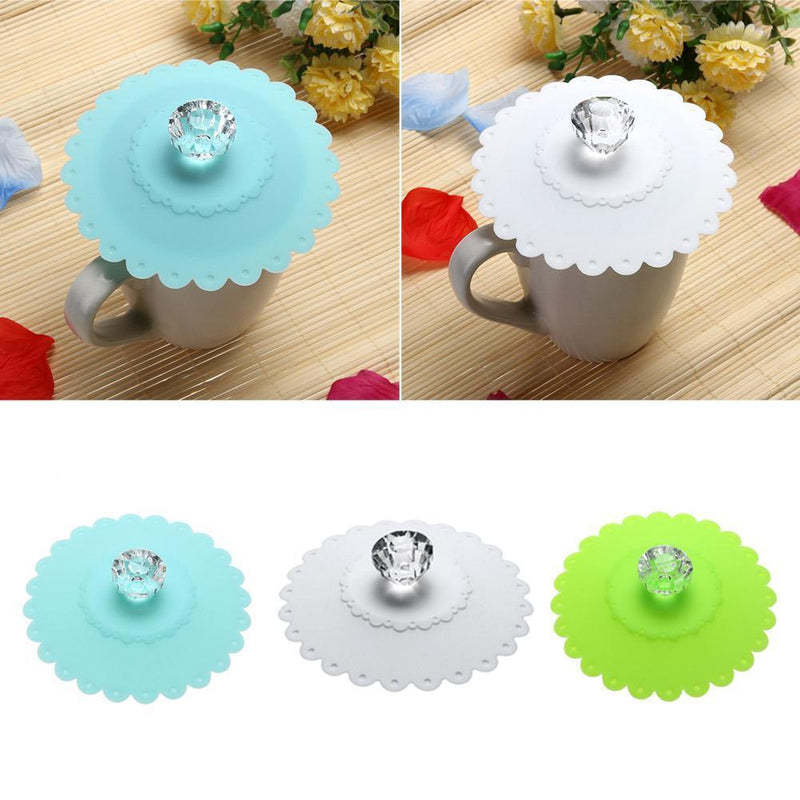 #A Cute Leak Proof Cup Lid Dustproof Cup Cover Drinking Cup Lids with Spoon Hold