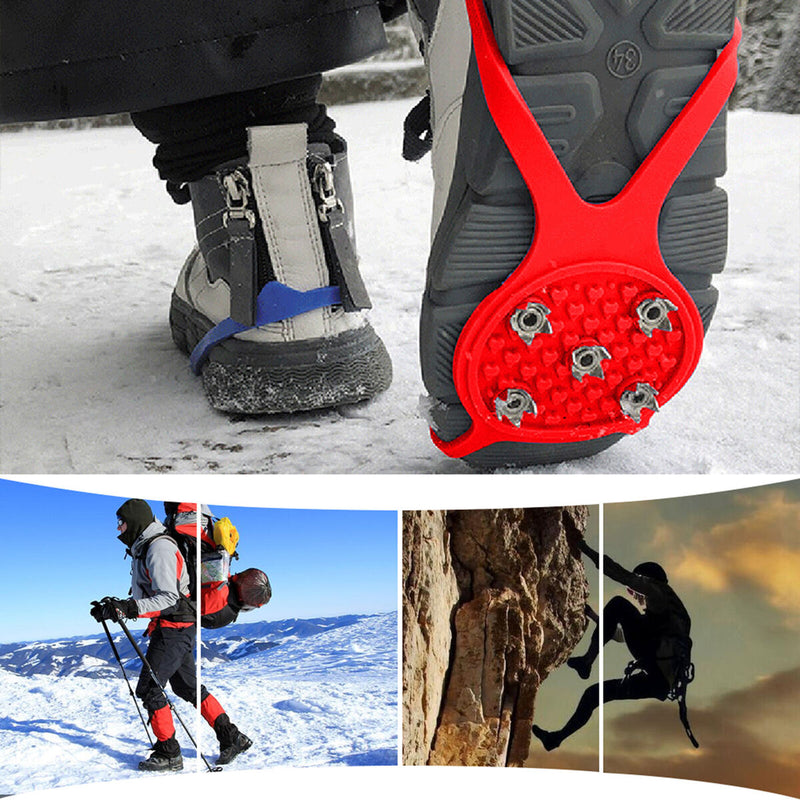 5 Teeth Spikes Crampons,Ice Cleats Traction Non Slip Footwear for Hiking Walk