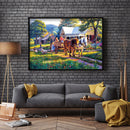 Full Embroidery Canvas Stamped 11CT Cross Stitch Farm View Kit (SZX-C327) Newly