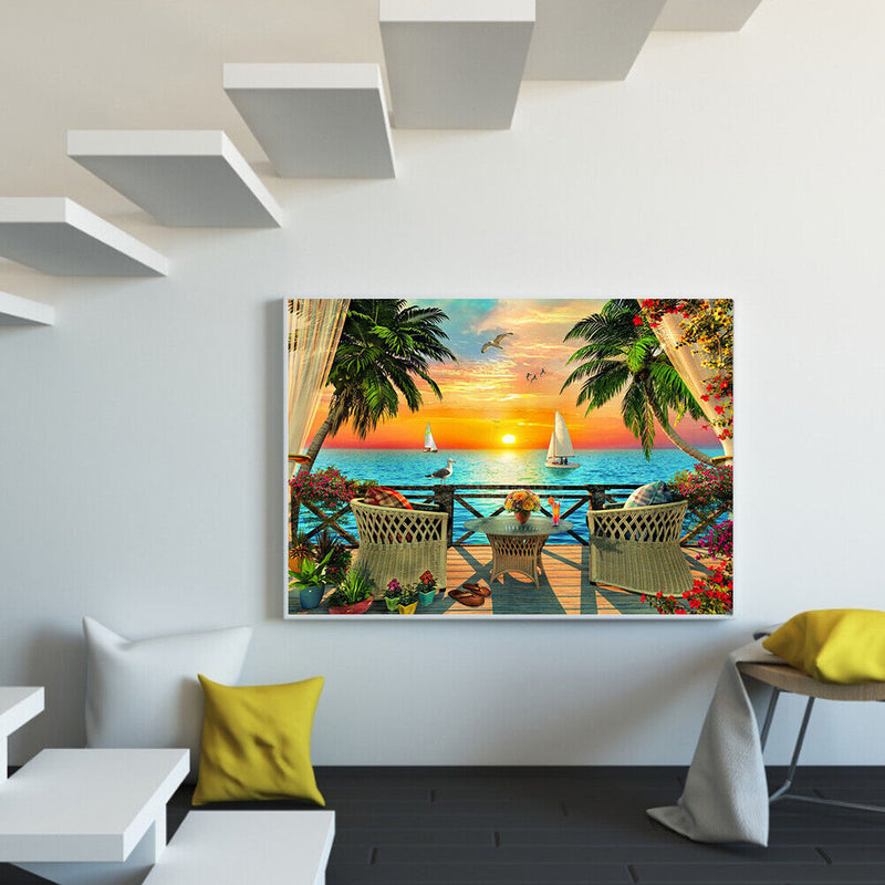DIY 5D Diamond Painting Full Round Mosaic Sunset Handmade Picture Home Decor