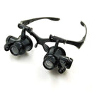 Head Watch Jewelry Magnifier 10/15/20/25x LED Lamp Watchmaker Optical Eyeglasses