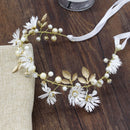 Women Floral Garland Flower Hairband Crystal Crown Headband Daisy Headwear