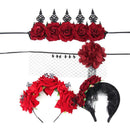Props Wedding Garland Hair Wreath Halloween Headbands Red Rose Crown