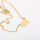 Lady Men Jewelry Titanium Steel Rectangle Pendant Necklace Clavicle Chain 11:11