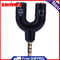 3.5mm Stereo Audio Jack Headphones Headphones 2 Way U Splitter Adapter
