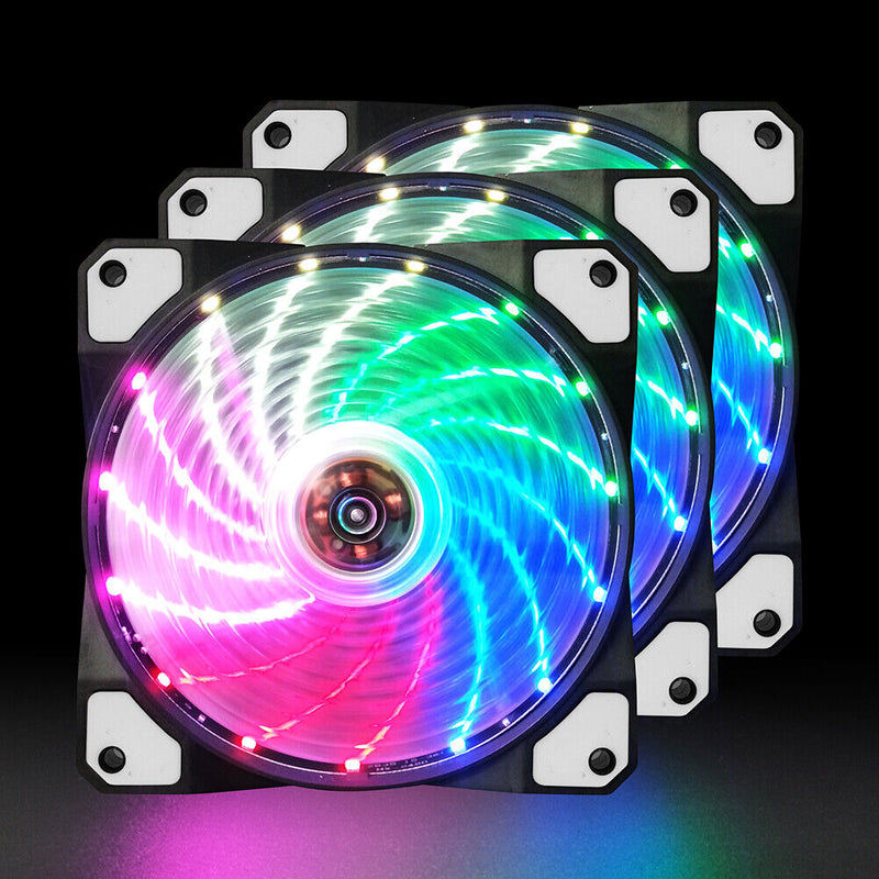 120mm PC Computer Case Fans Silent LED Cooling 12V DC 4Pin Radiator CPU Cooler