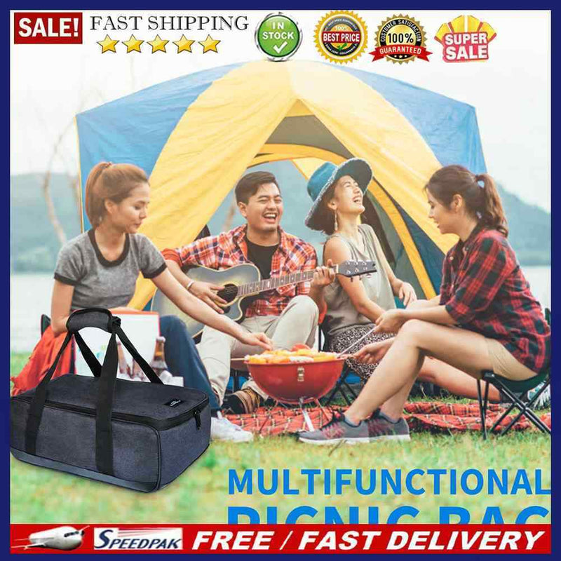 Picnic Tableware Storage Bag Anti-collision for Outdoor Travel Barbecue Climbing