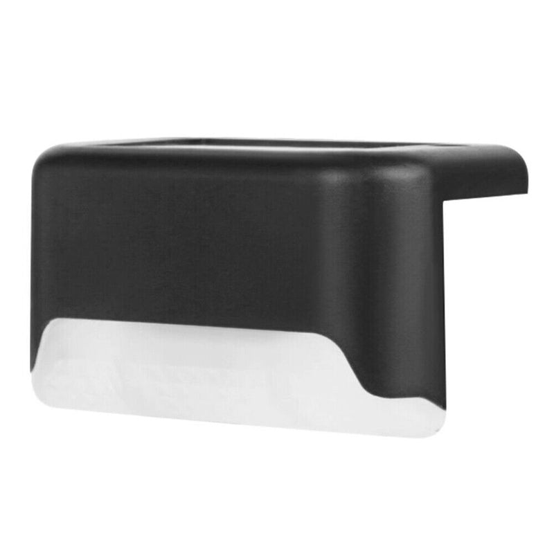 4x Solar Deck Step Wall Lights Stairs Fence Decor Lamps (Black/Warm Light) Newly