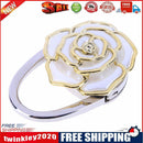 Portable Folding Table Bag Hook Hanger Holder Rose Rhinestone Decor(Ivory)