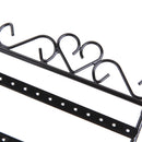 Earrings Necklace Ear Studs Jewelry Display Rack Metal Stand Holder(Black)