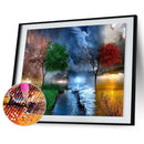Four Vision Tree 5D DIY Full Drill Diamond Painting Embroidery Needlework(2