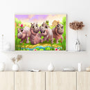 Cute Hippo Oil Paint By Number Kits Canvas Picture DIY Wall Home Decoration Gift