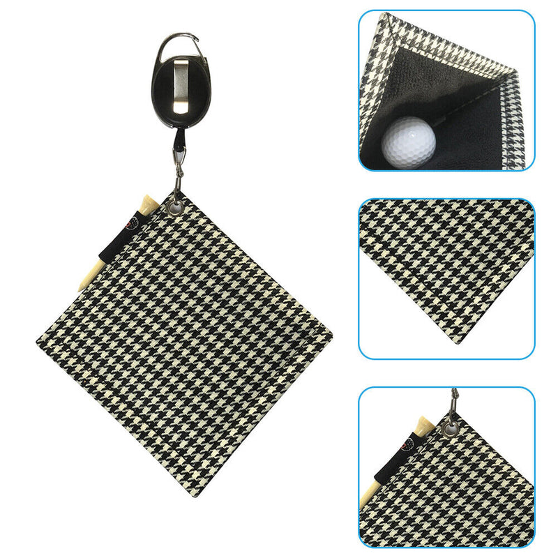Golf Ball Towel with Carabiner Golf Club Head Maintenance Wiping Cloth Clea