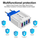 4 USB Port Butterfly Illuminated Wall Charger Portable Universal Adapter 3.1A PC