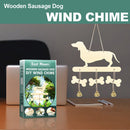 Wooden Dachshund Wind Chimes Bells DIY Pendant Balcony Outdoor Yard Home Decor