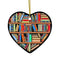Book Lovers Heart-Shaped Bookshelf Pendant Ornament Christmas Tree Decor x 1Pc#