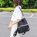 Retro Women Oxford Cloth Hit Color Anti-theft Backpacks Shoulder Crossbody Bag