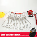 Stainless Steel Fish Buckle Lock Set Live Fishing Lock Belt Stringer (Red)