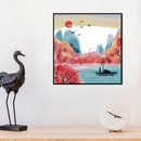 Partial Embroidery River Sunset 3-Beach 14CT Counted Cross Stitch Cotton Kit