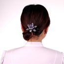 Flower shape Dovetail Barrette Styling Tools Rhinestone Hairpin Hair Clips