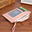 Korean Solid Color Wallet Female Mini Zipper Purse Card Holder Multi-slot Clu