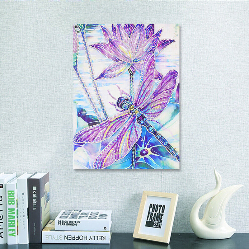 5D DIY Special Shaped Diamond Painting Dragonfly Cross Stitch Mosaic Kits Newly