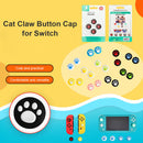 4pcs Cat Paw Silicone Thumb Grips for Nintendo Switch Controller (White) Newly