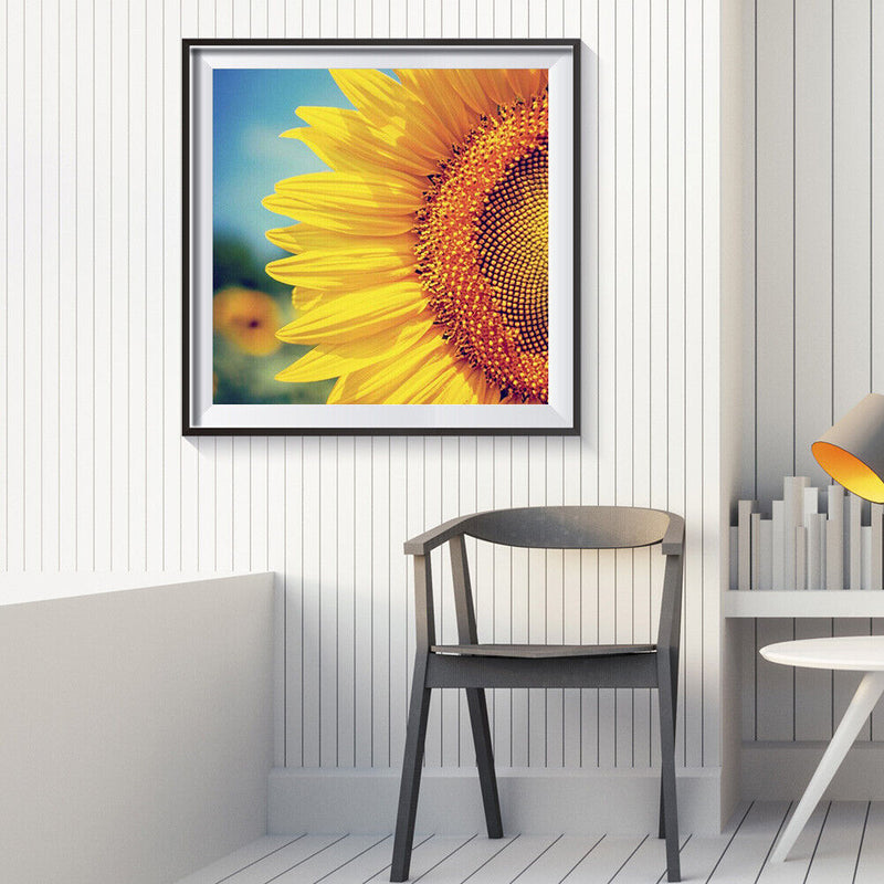 5D Diamond Painting Half Sunflower Full Round Drill DIY Picture Home Decorations
